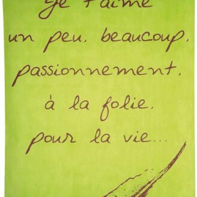 Tenture verte je t aime