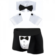 Déguisement pour adulte avec tenue sexy Chippendale noire et blanche (x1) REF/SEXR021