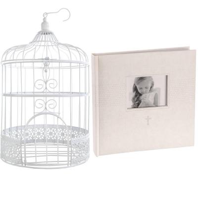 R/6621-3871 - 1 Tirelire cage et livre d'or photo mariage blanc