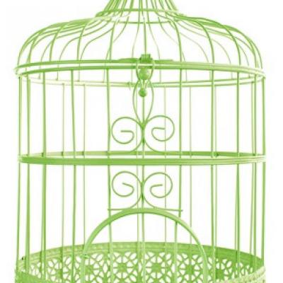 Tirelire cage verte (x1) REF/3871