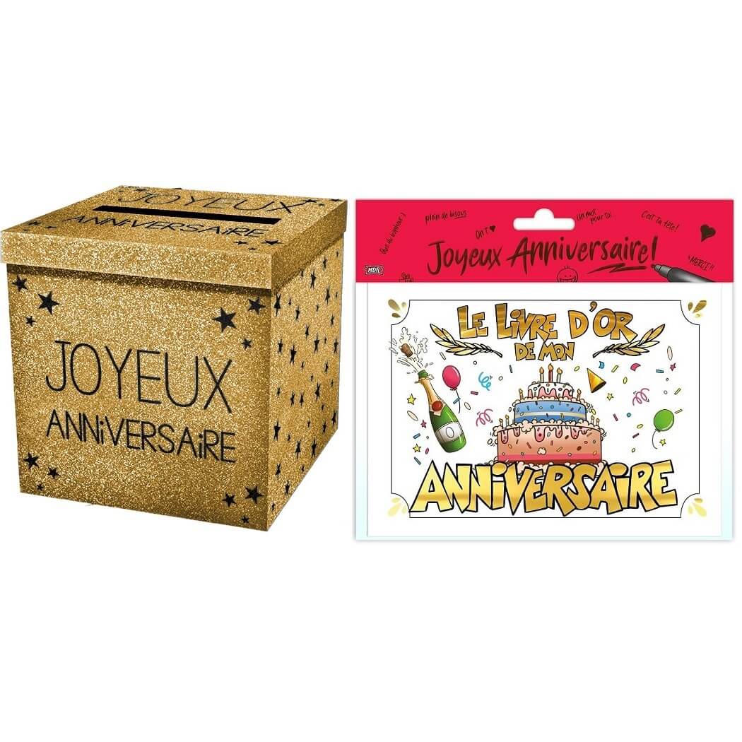 Urne Et Livre D Or Joyeux Anniversaire Or R Urnep00or Ldor00