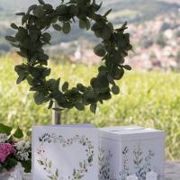 Tirelire urne mariage coeur champetre fleur