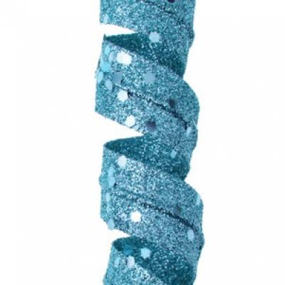 Tortillon paillete bleu turquoise