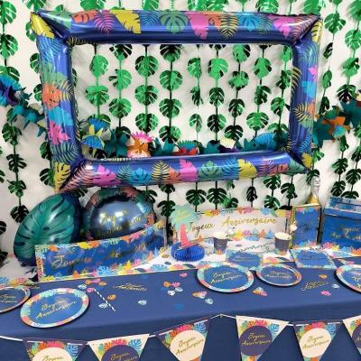 Trocpg cadre gonflable tropical multicolore photobooth