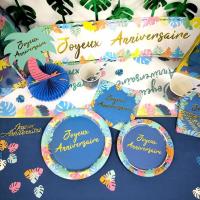 Troctp decoration de table ile tropicale confettis papier a parsemer