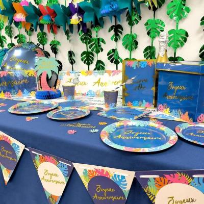 Trogf guirlande de fleur tropicale multicolore en papier