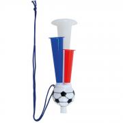 Trompette France 3 cornes football tricolore bleu, blanc et rouge (x1) REF/20039
