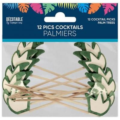 Tropic1 decoration cocktail gateau pique en bois palmier tropical