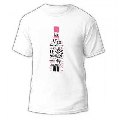 1 T-Shirt Femme: Vin L/XL REF/TSCF02 (Cadeau fête adulte humoristique)