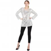 Tunique avec sequins décoratifs en argent pour femme en S/M (x1) REF/22815