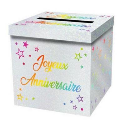 Urnem00m tirelire urne joyeux anniversaire multicolore