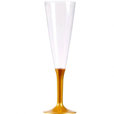 V60flu flute plastique reutilisable dore or et transparent