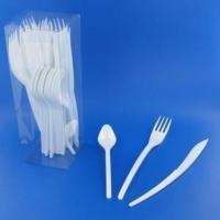 V60menag bl couvert blanc plastique couteau fourchette cuillere