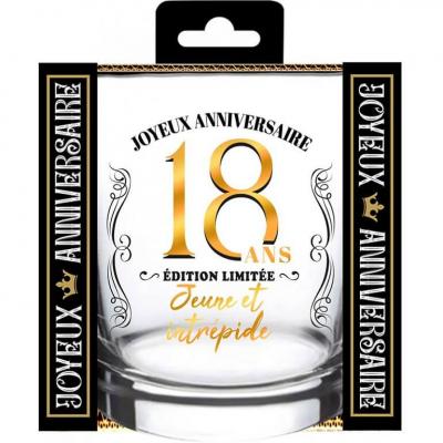 Vah2501 verre a whisky anniversaire 18ans cadeau fete adulte