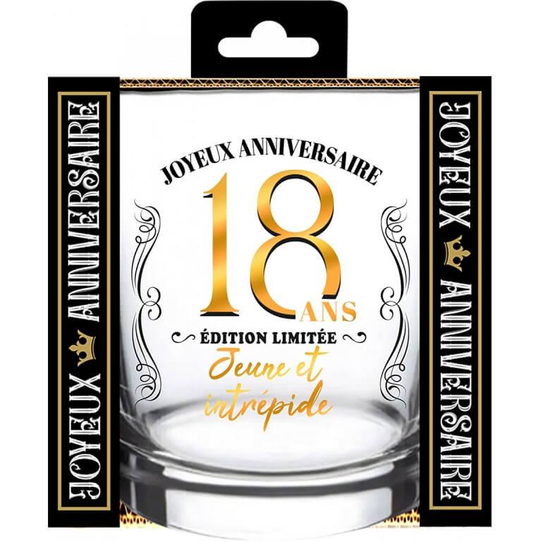 Vah2501 verre a whisky anniversaire 18ans cadeau fete adulte