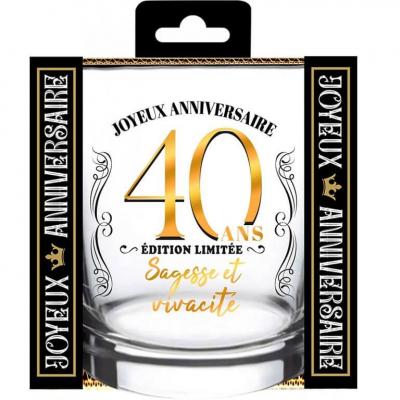Vah2504 verre a whisky anniversaire 40ans cadeau fete adulte