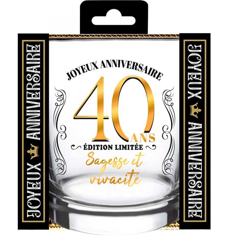 Vah2504 verre a whisky anniversaire 40ans cadeau fete adulte