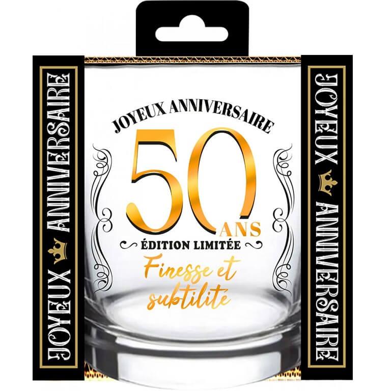 Vah2505 verre a whisky anniversaire 50ans cadeau fete adulte