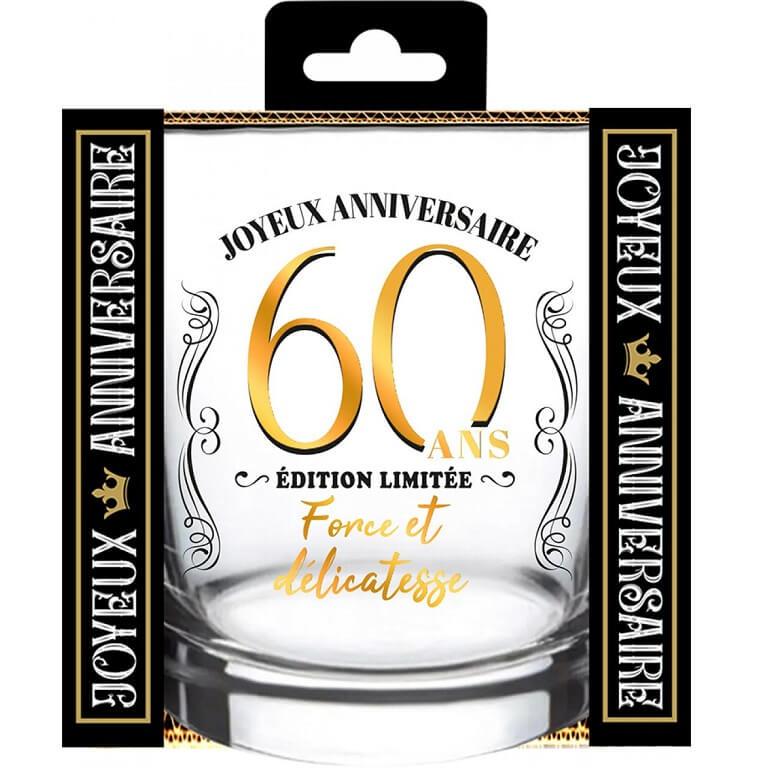 Vah2506 verre a whisky anniversaire 60ans cadeau fete adulte