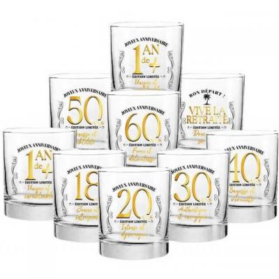 Vah2506 verre a whisky anniversaire 60ans cadeau fete adulte