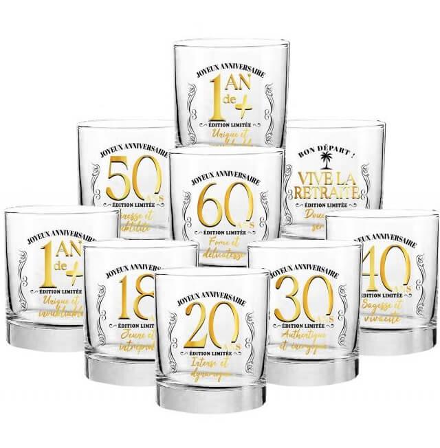 Vah2506 verre a whisky anniversaire 60ans cadeau fete pour adulte