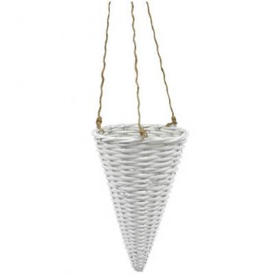1 Grand cône blanc à suspendre pour votre décoration de salle 22 x 36cm REF/VAN727