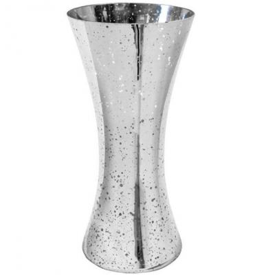Vase cintré métallisé argent 25cm (x1) REF/VER2028