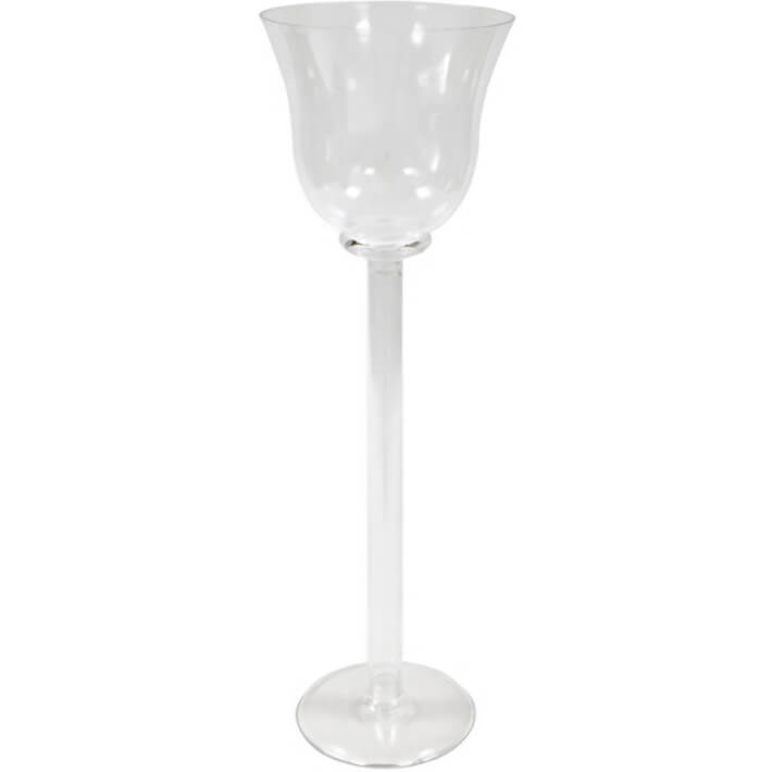 Vase transparent coupe verre a pied