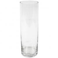 Vase transparent cylindrique en verre