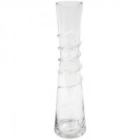 Vase vrille transparent en verre 28cm