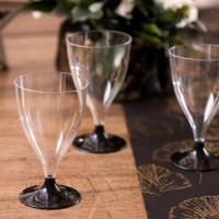 Verre a pied plastique reutilisable en noir