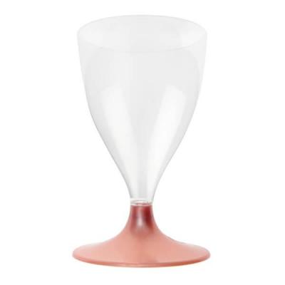 Verre à pied rose gold en plastique réutilisable de 200ml (x10) REF/57593