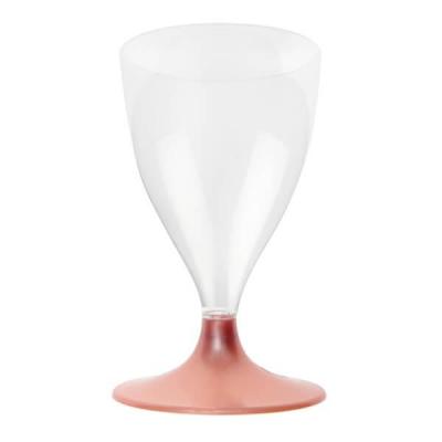 Verre a pied rose gold transparent plastique