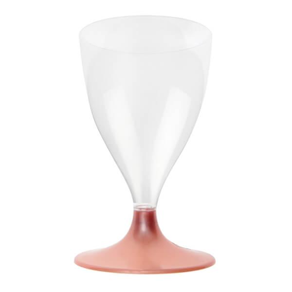 Verre a pied rose gold transparent plastique