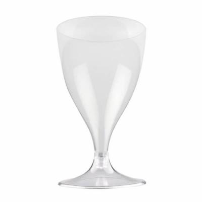 Verre à pied transparent en plastique réutilisable de 200ml (x10) REF/57593