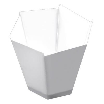 Verrine: Coupelle blanche hexagonale (x25) REF/56007