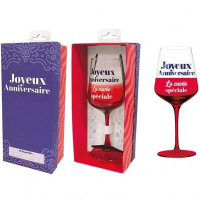 Vve2500 cadeau fete joyeux anniversaire verre a vin